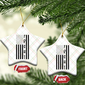Fight Skin Cancer Melanoma Fighter USA Flag Ceramic Ornament TS12 Print Your Wear