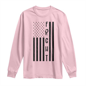 Fight Skin Cancer Melanoma Fighter USA Flag Long Sleeve Shirt TS12 Light Pink Print Your Wear