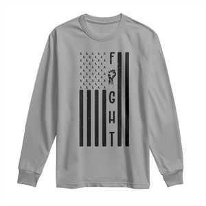 Fight Skin Cancer Melanoma Fighter USA Flag Long Sleeve Shirt TS12 Sport Gray Print Your Wear