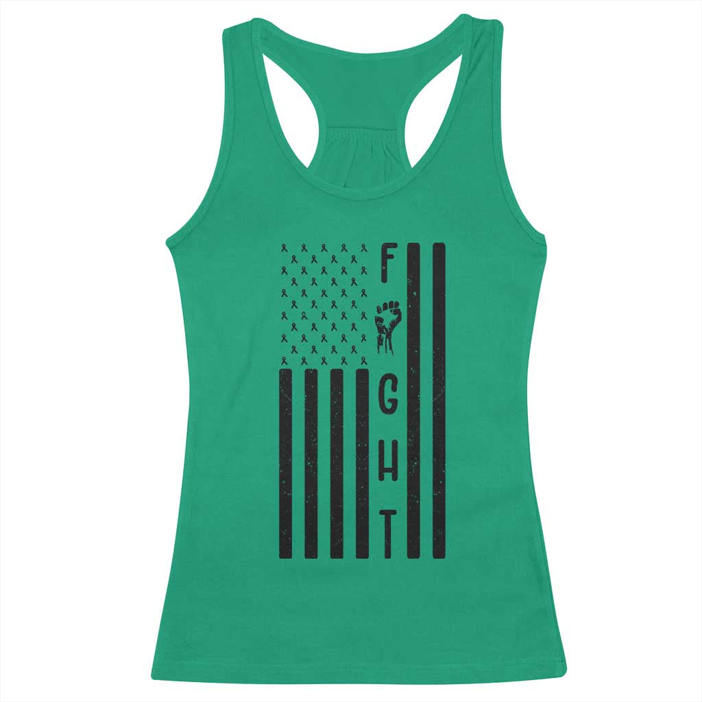 Fight Skin Cancer Melanoma Fighter USA Flag Racerback Tank Top TS12 Irish Green Print Your Wear