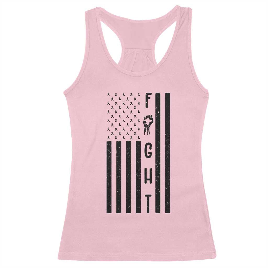 Fight Skin Cancer Melanoma Fighter USA Flag Racerback Tank Top TS12 Light Pink Print Your Wear