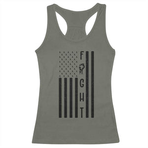 Fight Skin Cancer Melanoma Fighter USA Flag Racerback Tank Top TS12 Military Green Print Your Wear