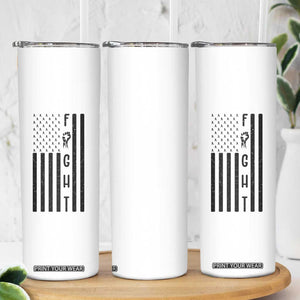 Fight Skin Cancer Melanoma Fighter USA Flag Skinny Tumbler TS12 Print Your Wear