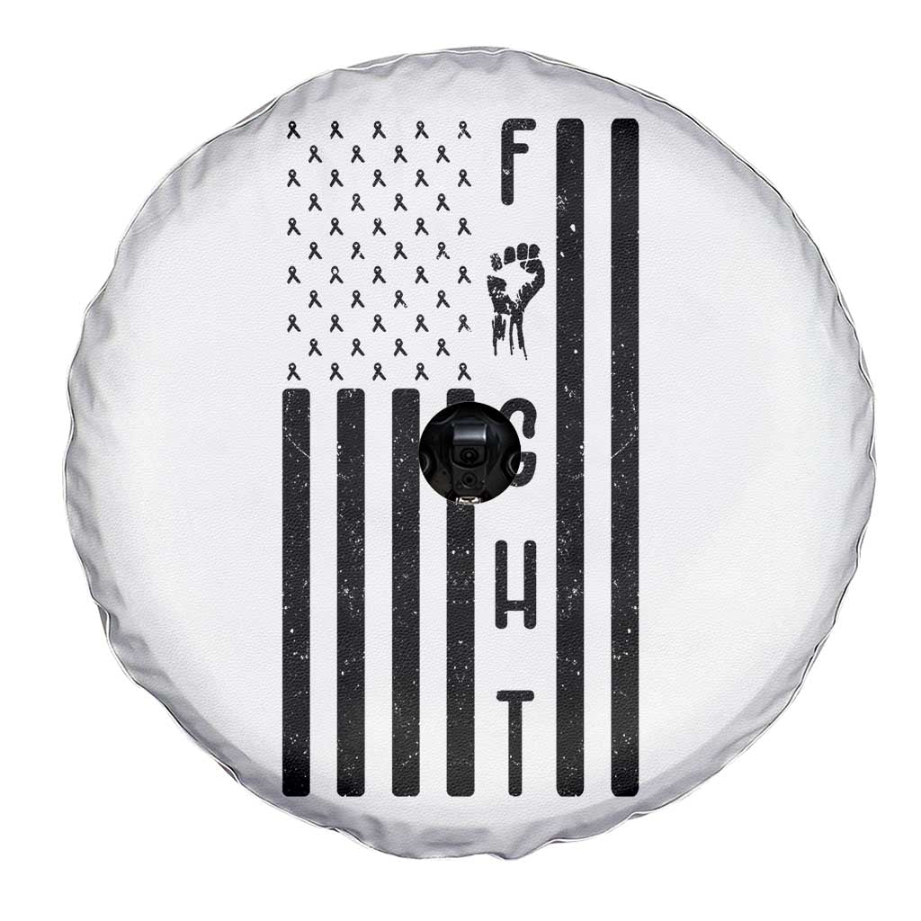 Fight Skin Cancer Melanoma Fighter USA Flag Spare Tire Cover TS12 Print Your Wear