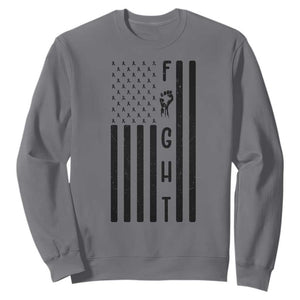 Fight Skin Cancer Melanoma Fighter USA Flag Sweatshirt TS12 Charcoal Print Your Wear
