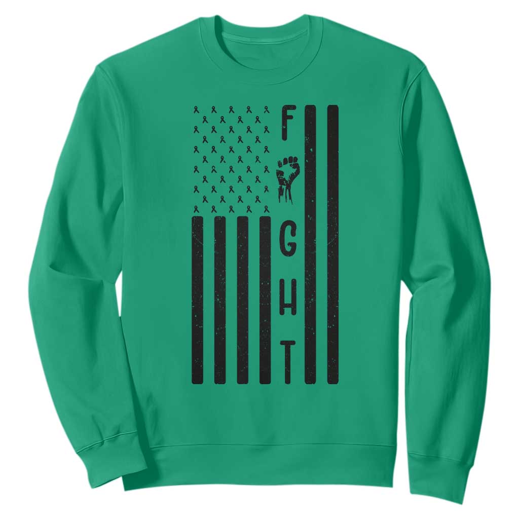 Fight Skin Cancer Melanoma Fighter USA Flag Sweatshirt TS12 Irish Green Print Your Wear