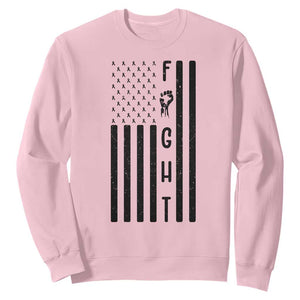 Fight Skin Cancer Melanoma Fighter USA Flag Sweatshirt TS12 Light Pink Print Your Wear
