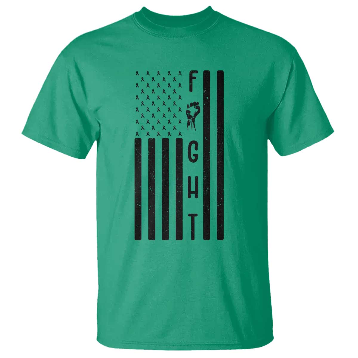 Fight Skin Cancer Melanoma Fighter USA Flag T Shirt TS12 Irish Green Print Your Wear
