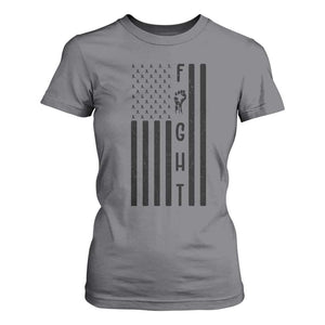 Fight Skin Cancer Melanoma Fighter USA Flag T Shirt For Women TS12 Charcoal Print Your Wear