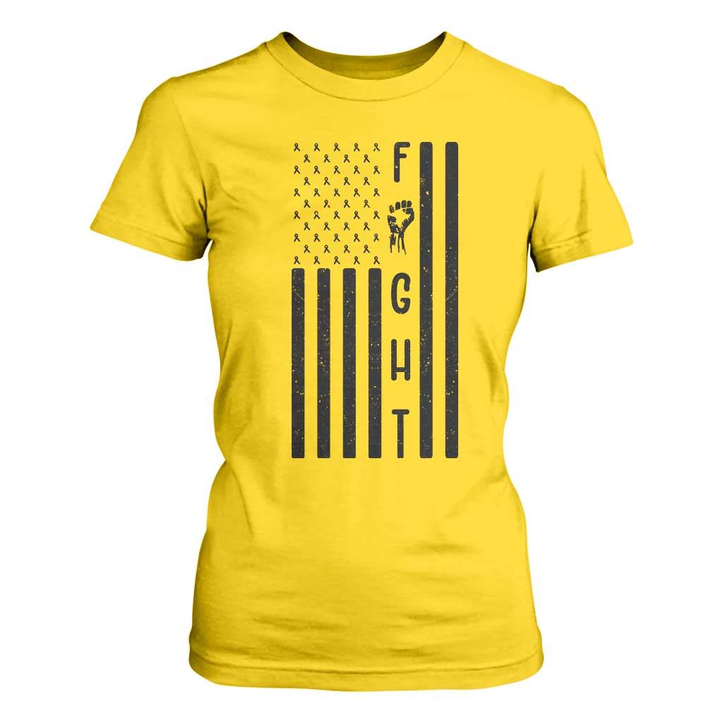 Fight Skin Cancer Melanoma Fighter USA Flag T Shirt For Women TS12 Daisy Print Your Wear