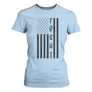 Fight Skin Cancer Melanoma Fighter USA Flag T Shirt For Women TS12 Light Blue Print Your Wear