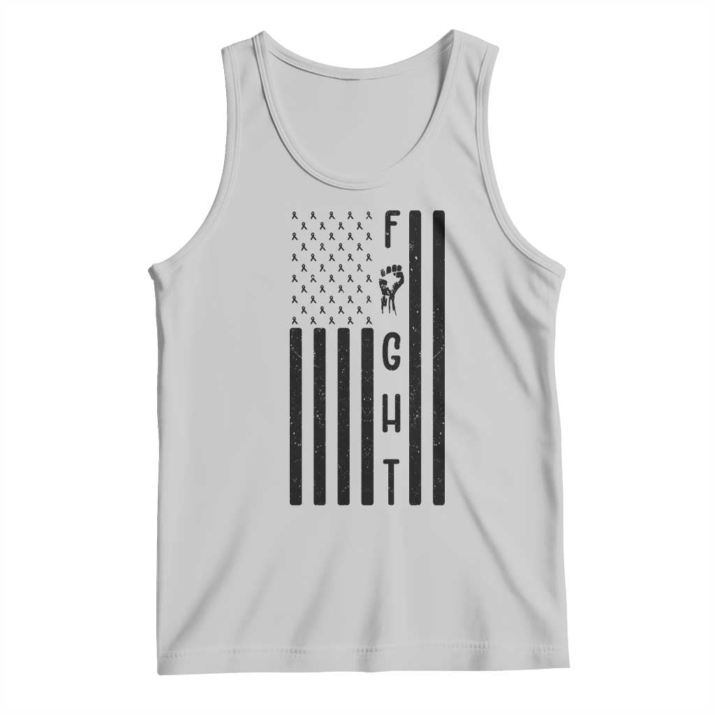 Fight Skin Cancer Melanoma Fighter USA Flag Tank Top TS12 Ash Print Your Wear