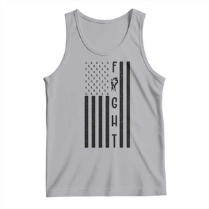 Fight Skin Cancer Melanoma Fighter USA Flag Tank Top TS12 Athletic Heather Print Your Wear