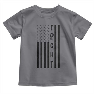 Fight Skin Cancer Melanoma Fighter USA Flag Toddler T Shirt TS12 Charcoal Print Your Wear