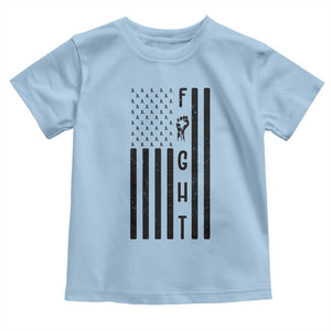Fight Skin Cancer Melanoma Fighter USA Flag Toddler T Shirt TS12 Light Blue Print Your Wear