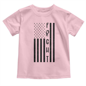 Fight Skin Cancer Melanoma Fighter USA Flag Toddler T Shirt TS12 Light Pink Print Your Wear