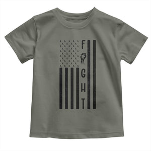 Fight Skin Cancer Melanoma Fighter USA Flag Toddler T Shirt TS12 Military Green Print Your Wear