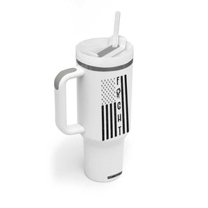 Fight Skin Cancer Melanoma Fighter USA Flag Tumbler With Handle TS12 Print Your Wear
