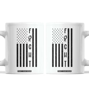 Fight Skin Cancer Melanoma Fighter USA Flag Coffee Mug TS12 White Print Your Wear