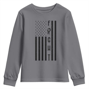 Fight Skin Cancer Melanoma Fighter USA Flag Youth Sweatshirt TS12 Charcoal Print Your Wear