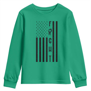 Fight Skin Cancer Melanoma Fighter USA Flag Youth Sweatshirt TS12 Irish Green Print Your Wear