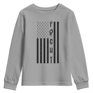 Fight Skin Cancer Melanoma Fighter USA Flag Youth Sweatshirt TS12 Sport Gray Print Your Wear