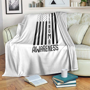 Melanoma Awareness USA Flag Throw Blanket Patriotic Cancer Warrior TS12 Print Your Wear
