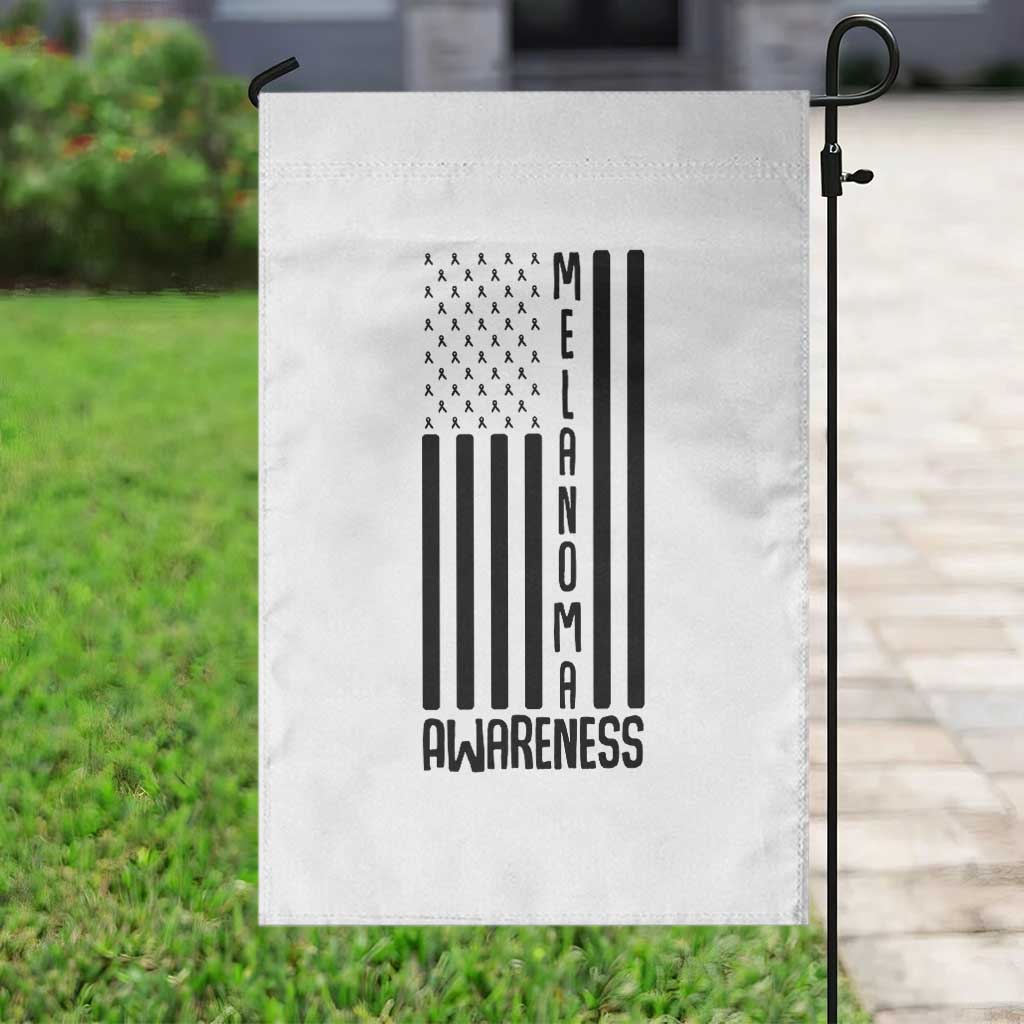 Melanoma Awareness USA Flag Garden Flag Patriotic Cancer Warrior TS12 Print Your Wear
