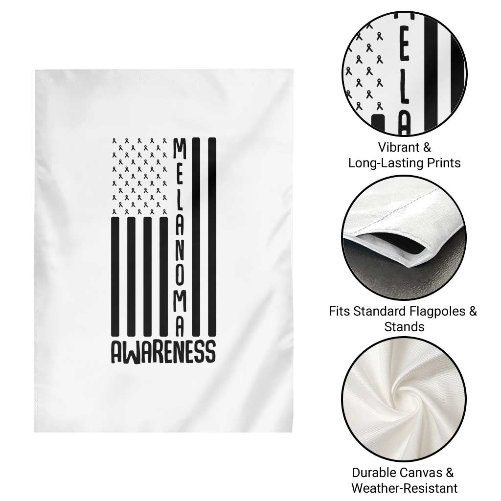 Melanoma Awareness USA Flag Garden Flag Patriotic Cancer Warrior TS12 Print Your Wear