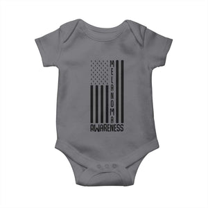 Melanoma Awareness USA Flag Baby Onesie Patriotic Cancer Warrior TS12 Charcoal Print Your Wear