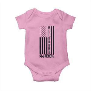Melanoma Awareness USA Flag Baby Onesie Patriotic Cancer Warrior TS12 Light Pink Print Your Wear