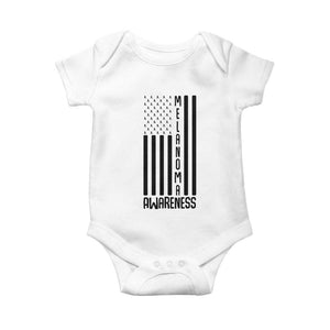 Melanoma Awareness USA Flag Baby Onesie Patriotic Cancer Warrior TS12 White Print Your Wear