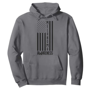 Melanoma Awareness USA Flag Hoodie Patriotic Cancer Warrior TS12 Charcoal Print Your Wear