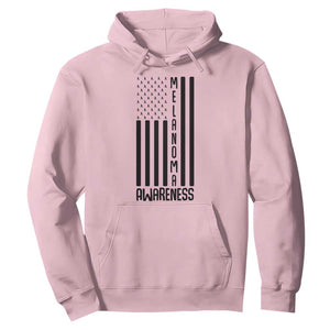Melanoma Awareness USA Flag Hoodie Patriotic Cancer Warrior TS12 Light Pink Print Your Wear