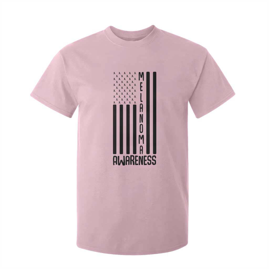 Melanoma Awareness USA Flag T Shirt For Kid Patriotic Cancer Warrior TS12 Light Pink Print Your Wear