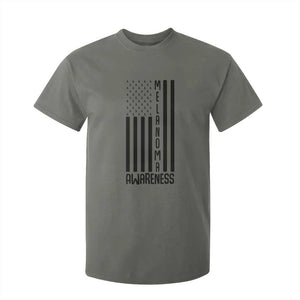 Melanoma Awareness USA Flag T Shirt For Kid Patriotic Cancer Warrior TS12 Military Green Print Your Wear