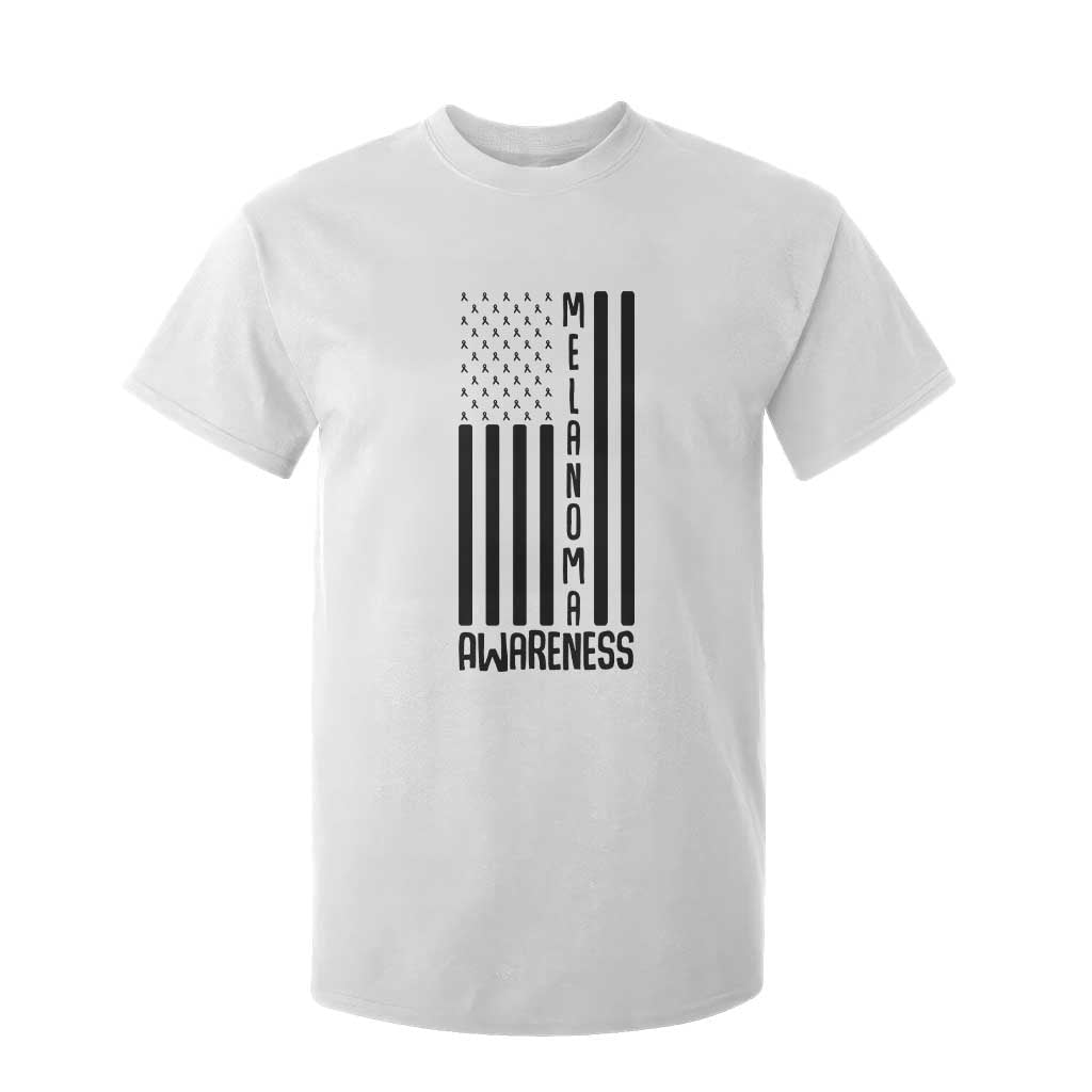 Melanoma Awareness USA Flag T Shirt For Kid Patriotic Cancer Warrior TS12 White Print Your Wear