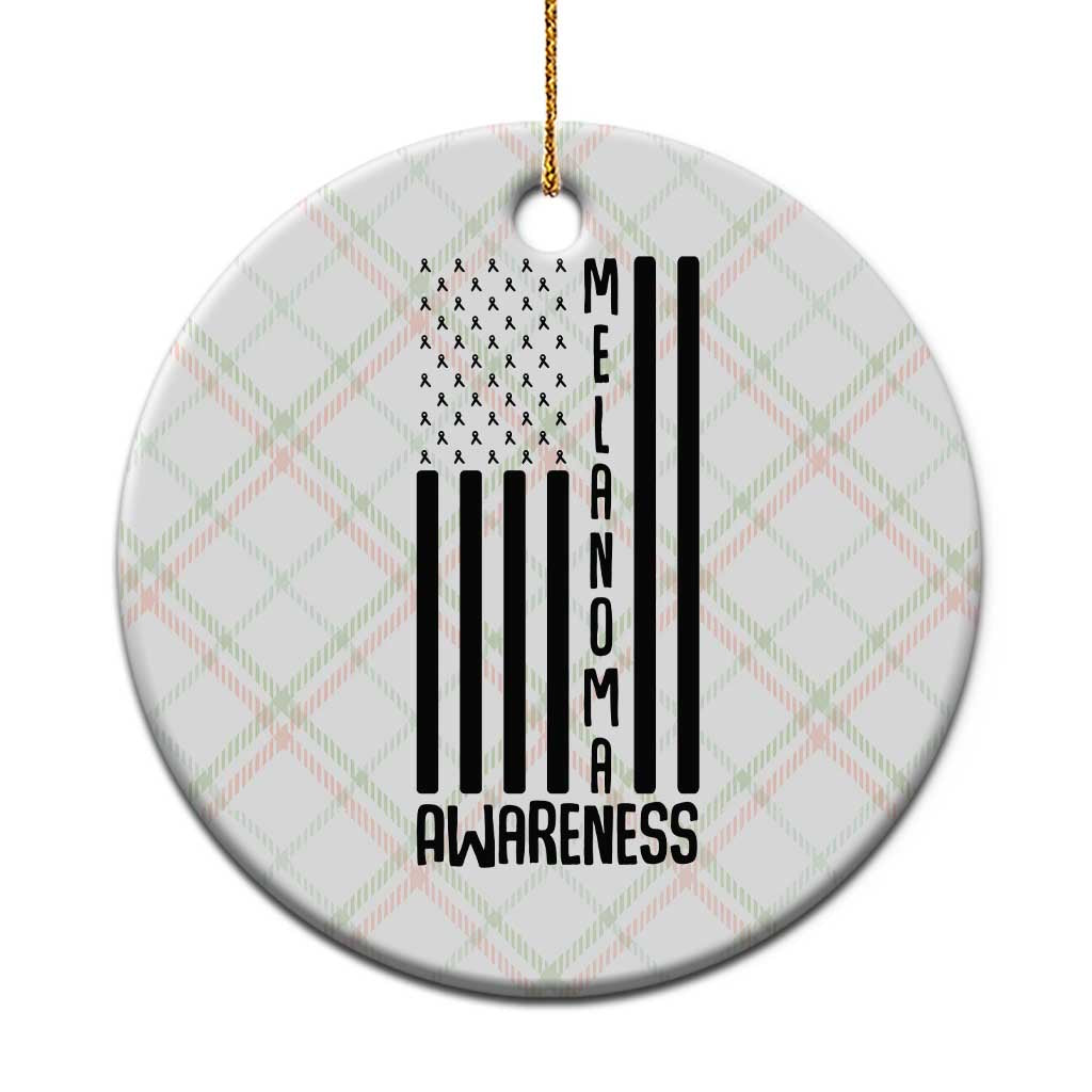 Melanoma Awareness USA Flag Ceramic Ornament Patriotic Cancer Warrior TS12 1pc Christmas Plaid Print Your Wear