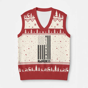 Melanoma Awareness USA Flag V-Neck Knit Sweater Vest Patriotic Cancer Warrior TS12 Beige Red Print Your Wear