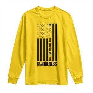 Melanoma Awareness USA Flag Long Sleeve Shirt Patriotic Cancer Warrior TS12 Daisy Print Your Wear