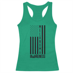 Melanoma Awareness USA Flag Racerback Tank Top Patriotic Cancer Warrior TS12 Irish Green Print Your Wear
