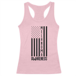 Melanoma Awareness USA Flag Racerback Tank Top Patriotic Cancer Warrior TS12 Light Pink Print Your Wear