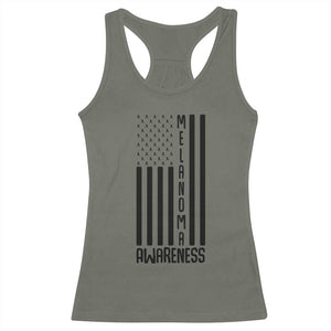 Melanoma Awareness USA Flag Racerback Tank Top Patriotic Cancer Warrior TS12 Military Green Print Your Wear