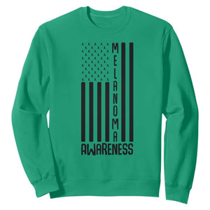 Melanoma Awareness USA Flag Sweatshirt Patriotic Cancer Warrior TS12 Irish Green Print Your Wear