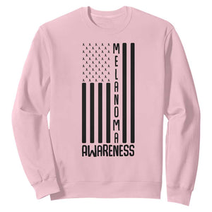 Melanoma Awareness USA Flag Sweatshirt Patriotic Cancer Warrior TS12 Light Pink Print Your Wear