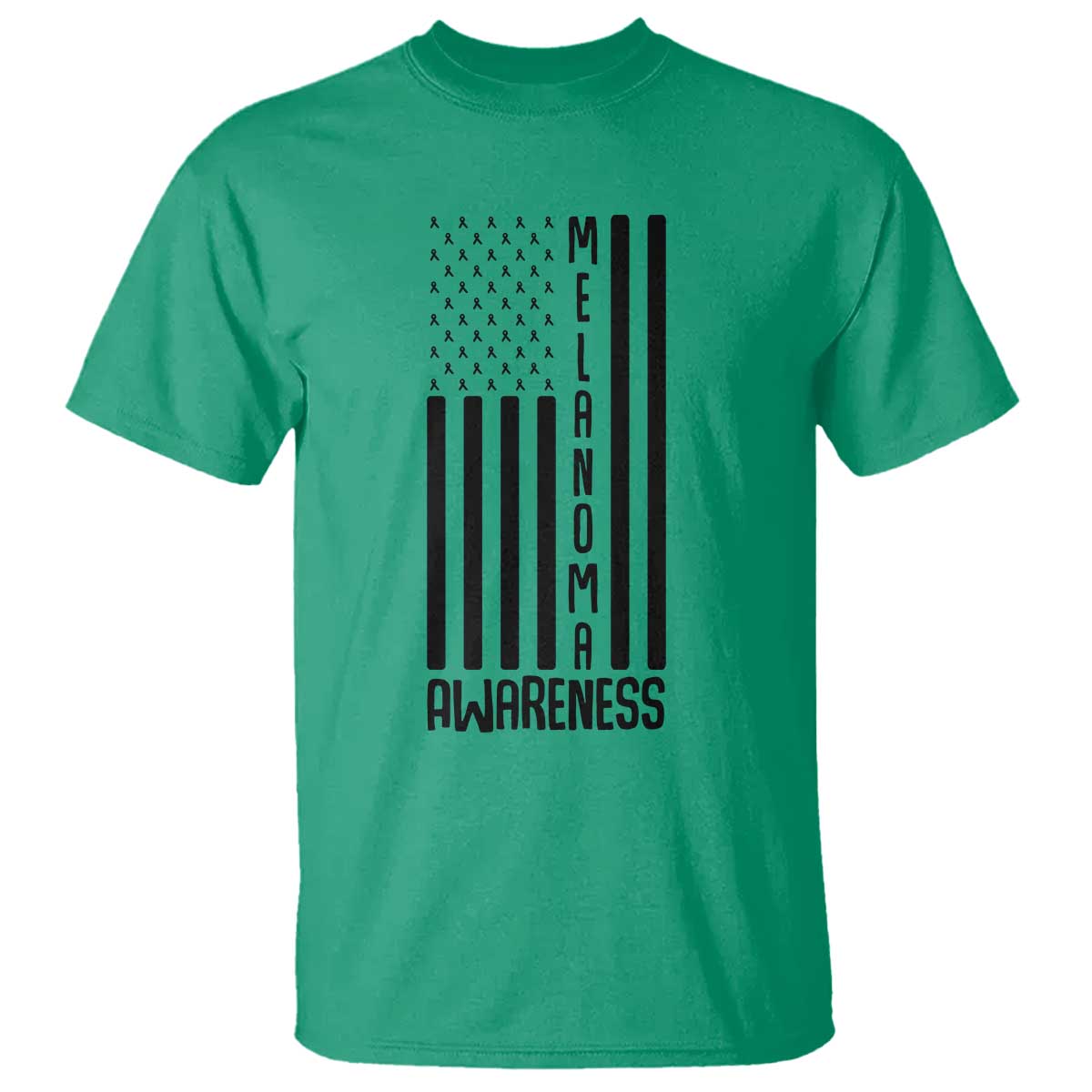 Melanoma Awareness USA Flag T Shirt Patriotic Cancer Warrior TS12 Irish Green Print Your Wear