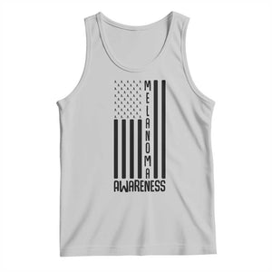 Melanoma Awareness USA Flag Tank Top Patriotic Cancer Warrior TS12 Ash Print Your Wear