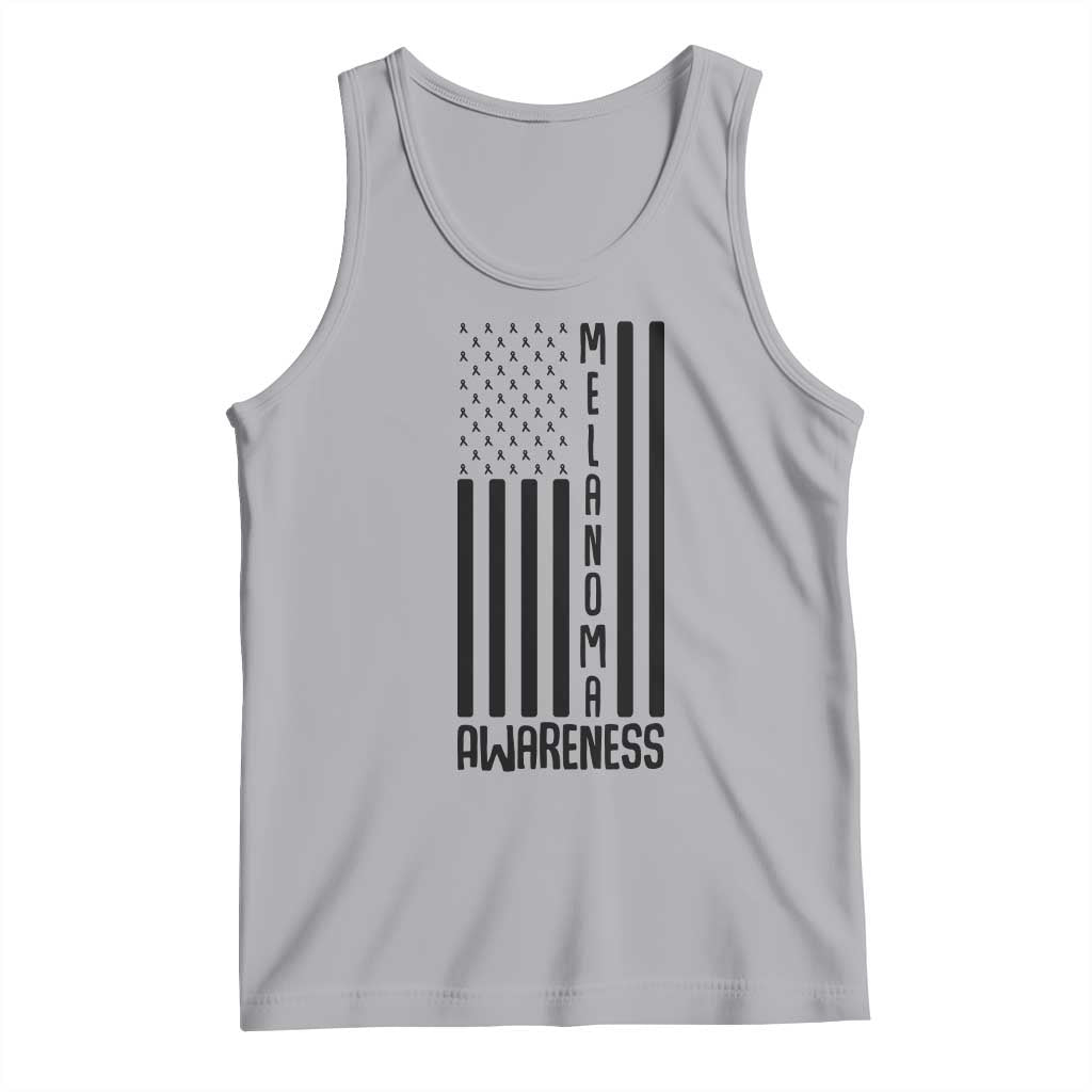 Melanoma Awareness USA Flag Tank Top Patriotic Cancer Warrior TS12 Athletic Heather Print Your Wear