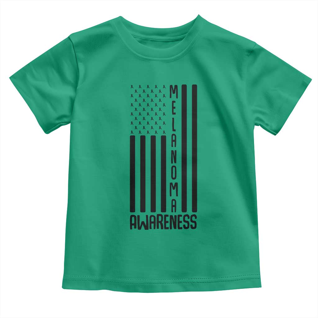 Melanoma Awareness USA Flag Toddler T Shirt Patriotic Cancer Warrior TS12 Irish Green Print Your Wear