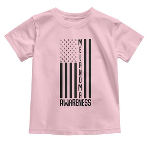 Melanoma Awareness USA Flag Toddler T Shirt Patriotic Cancer Warrior TS12 Light Pink Print Your Wear